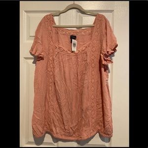 Torrid - 3x Blush Colored Gauze Material Top Lacey